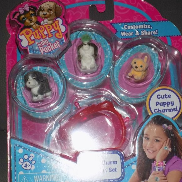 Puppy In My Pocket 3 Charms Puppies & Puppy Charm Bracelet Set 1 - Picture 3 of 3